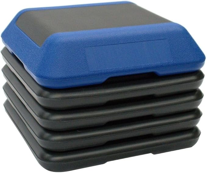 Gronk Fitness 16"x16" Adjustable Aerobic Step Platform with Stackable Step Risers | 4"-6''-8''-10''-12" Step Block, Cardio & Physical Therapy | High-Density Platform for Strength & Endurance Training