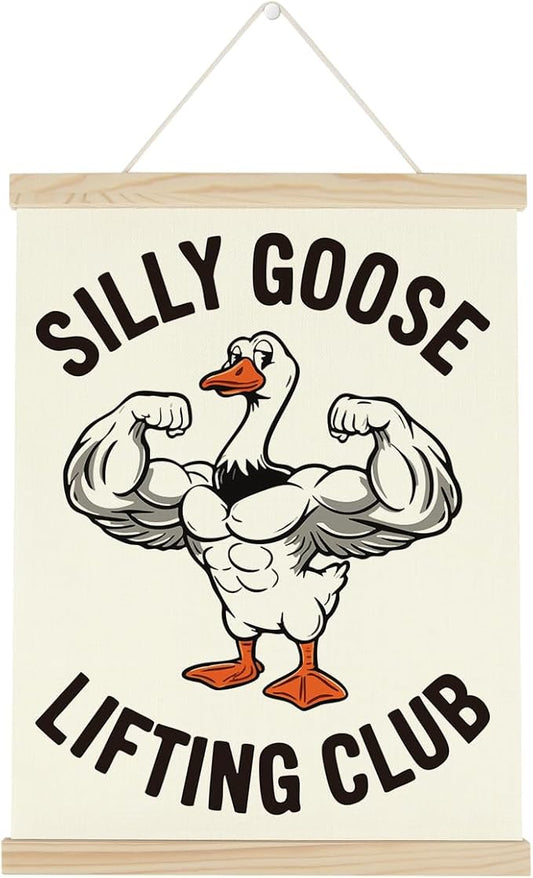 Gym Motivational Posters Funny College Dorm Posters Gifts for Guys Girls Friends SIilly Goose Lifting Club Gym Flag Wall Art Decor Sign for Home Gym Bedroom Office