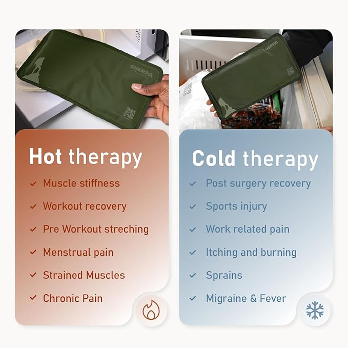 Large Ice Packs for Injuries Reusable - Soft Gel Hot and Cold Packs for Injuries, Hip, Shoulder, Back Pain Relief - 11.5" x 14.5" - Green