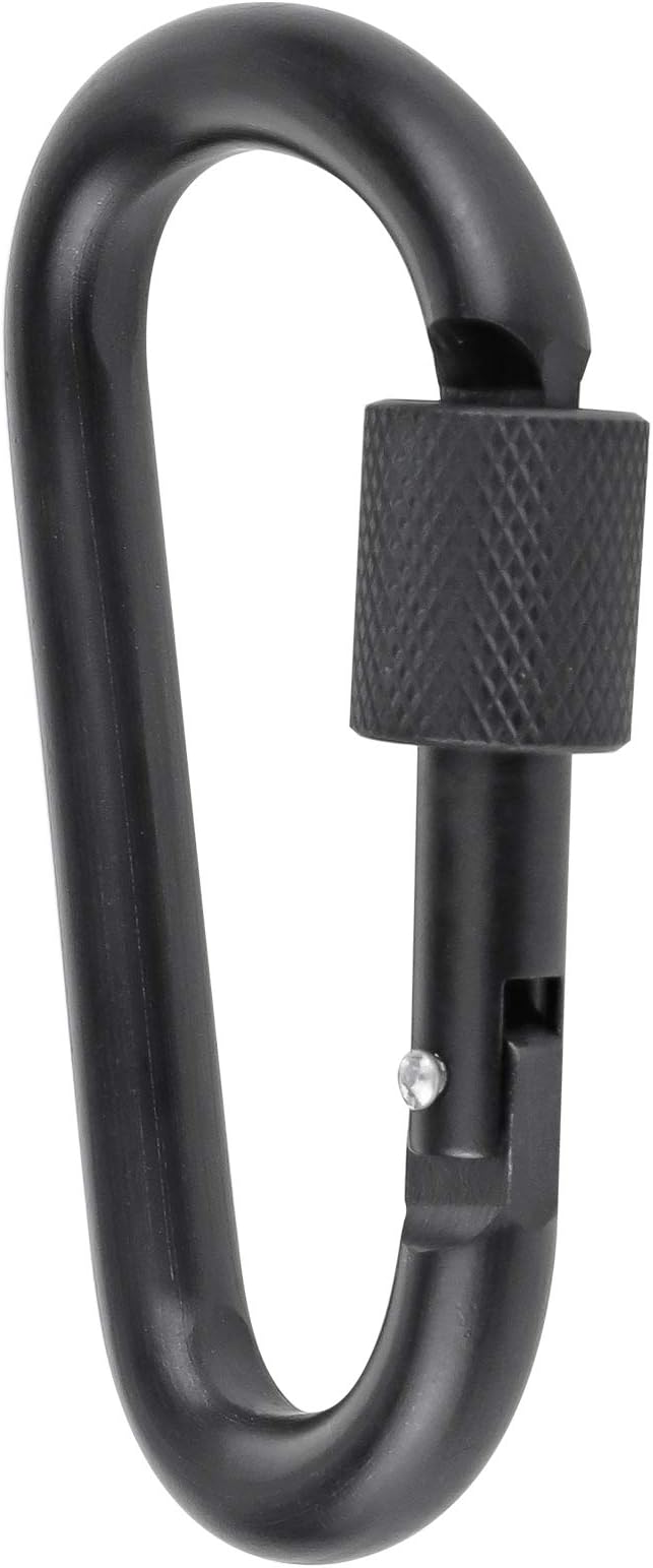 10 Pack Aluminum D Ring Key Rings Hiking Clips Locking Carabiner for Hiking Camping Fishing and Outdoor Use，Clips with Screw Gate Multicolored