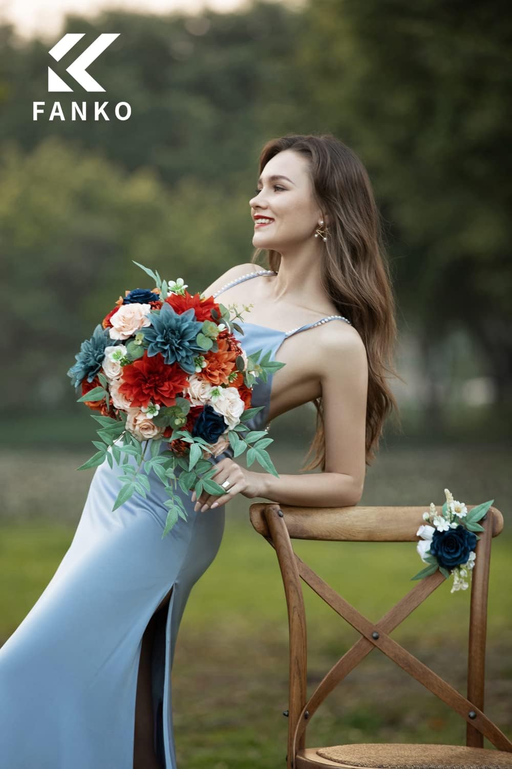 FANKO Rose Artificial Flowers Combo for DIY, Dusty Fake Rose Artificial Silk Flowers with Greenery, Real Looking Artificial Faux Flowers for Wedding, Table Decoration, Centerpieces, Party, Home Décor