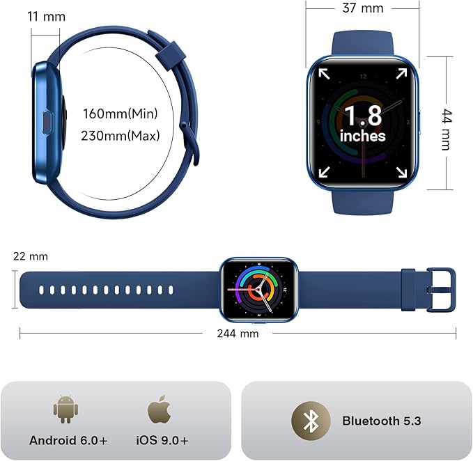 Smart Watches for Women Men Android & iPhone, Alexa Built-in 1.8" Smart Watch(Answer/Make Calls ) 24/7 SpO2 Sleep Heart Rate Stress Monitor,Smartwatch 3ATM Waterproof,Fitness Tracker with 120+ Sport