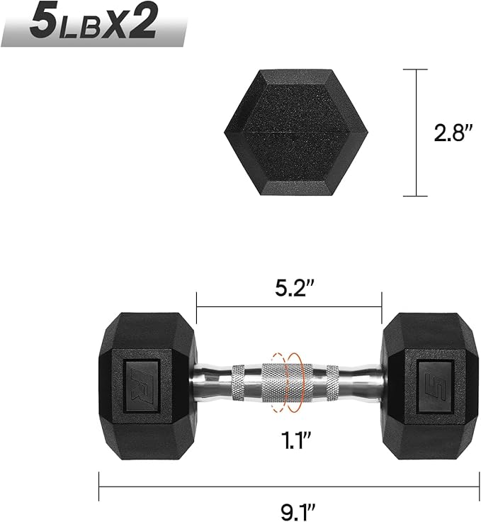 RitFit 5-650 LBS PVC Encased Hex Dumbbell Sets with Optional Rack for Home Gym, Hand weight with Chrome Handle for Strength Training, Workouts