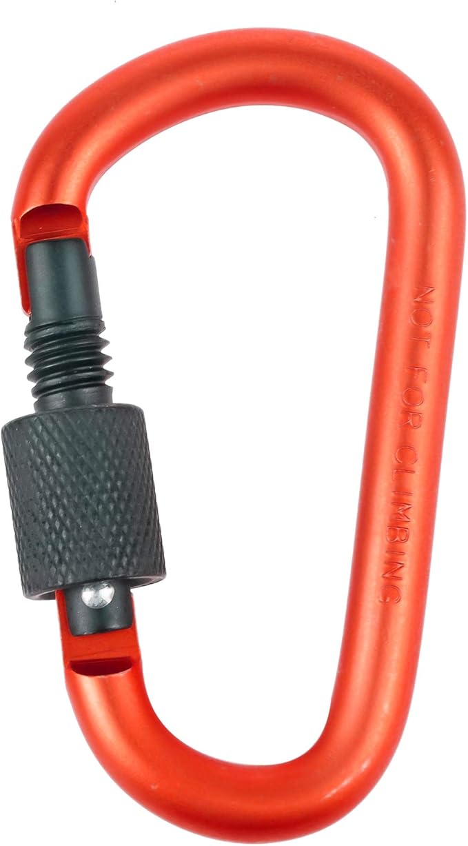 10 Pack Aluminum D Ring Key Rings Hiking Clips Locking Carabiner for Hiking Camping Fishing and Outdoor Use，Clips with Screw Gate Multicolored