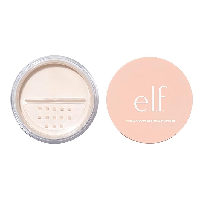e.l.f. Halo Glow Soft Focus Setting Powder, Silky Setting Powder For Creating Soft Glow Without Shine, Smooths Pores & Lines, Light Pink
