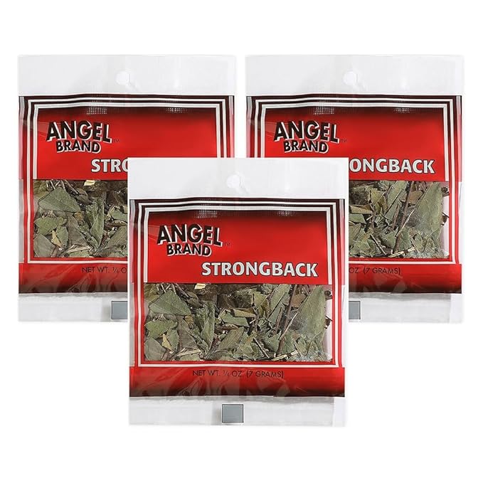 Angel Brand Jamaican Strongback Herb 0.25 oz Pouch Pack of 3 - Sourced from Fertile Land of Jamaica- Strongback Earthy,Woody & Bitter Flavor - Provide Comfort to your Back