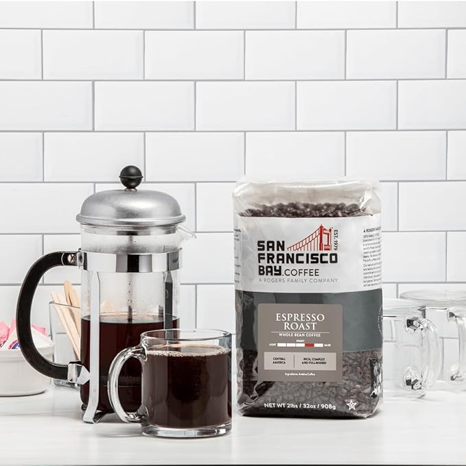 San Francisco Bay Coffee - Medium-Dark Roast Whole Bean Coffee - Espresso Roast (2 lb bag)