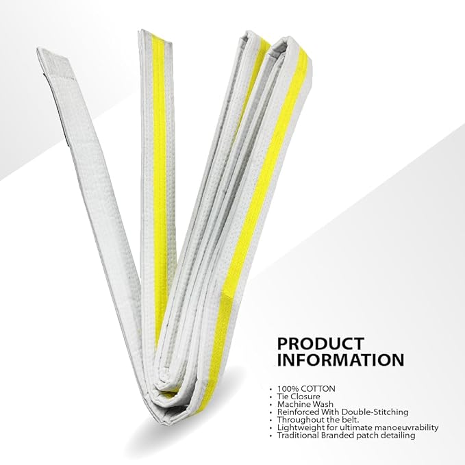 Karate Belt, All-Purpose Martial Arts Belt, Judo, Taekwondo Belt, Durable MMA Color Rank TKD Belt Size 0-6.