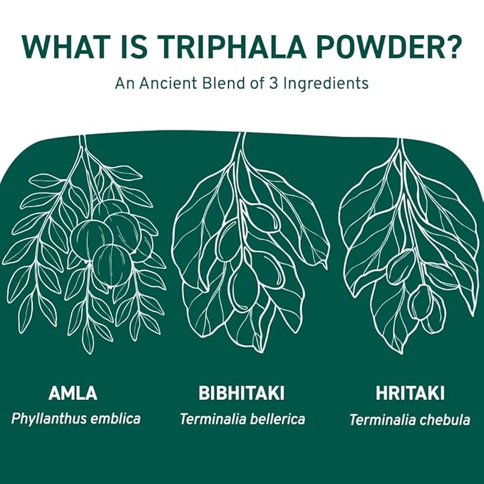 HANDPICK Triphala Powder (397g/14oz) Non GMO, Gluten Free, 100% Raw, Sourced from India, Herbal Formula of Amla, Haritaki, Bibhitaki, Packed in Resealable Zip Lock Pouch