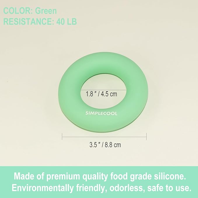 Grip Strength Trainer Hand Gripper Strengthener. Hand Finger Wrist Forearm Workout Exerciser for Strength Training Rock Climbing Athletes Rehabilitation Stress Relief. Silicone Rings 3.5 Inch.