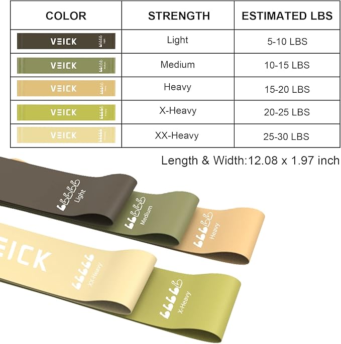 VEICK Resistance Bands for Working Out, Exercise Bands, Workout Bands, Pull Up Assistance Bands, Long Heavy Stretch Bands Set for Men and Women, Power Weight Gym at Home Fitness Equipment