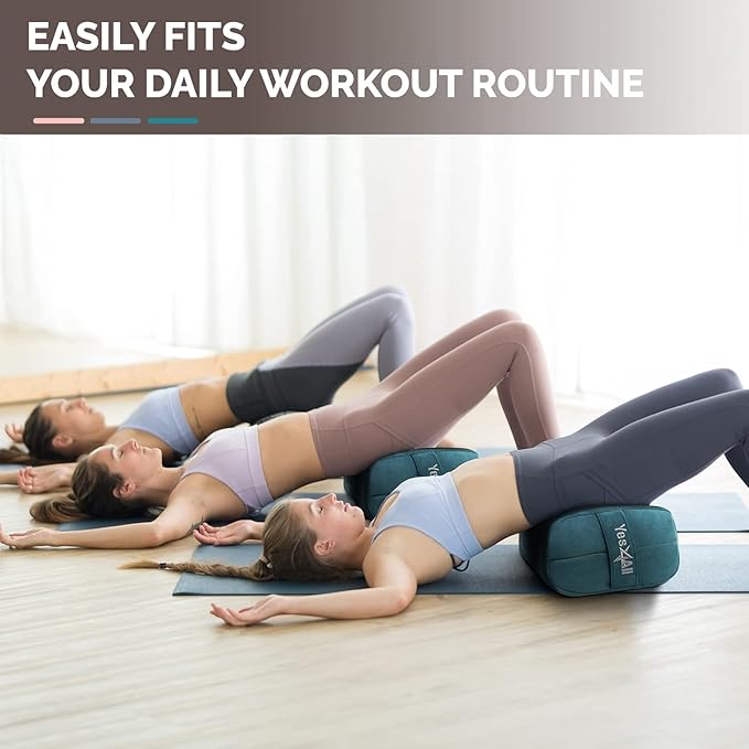 Yes4All Triple-Layer Sponge Yoga Bolster Pillow for Restorative Yoga & Meditation - Versatile Yoga Support Pillow, Balance & Poses Modification