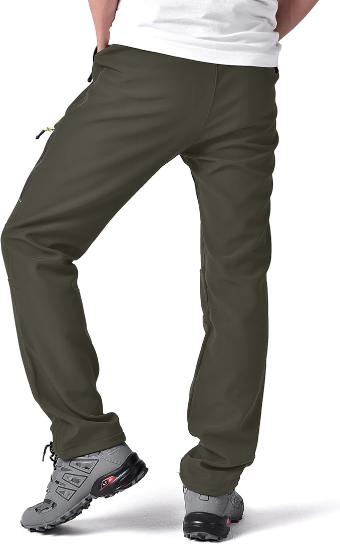 Toomett Men's hiking Snow Pants Skiing Winter Insulated Fleece lined Outdoor Water Repellent camping,walking,fishing