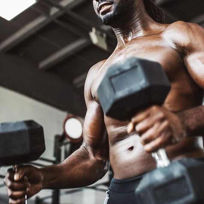 WF Athletic Supply Rubber Coated Hex Dumbbell Set, Multiple Choices Available - Dumbbells with Rack Stand and Mat, or Dumbbells Only (200/550/1200/2100/3000 LB)