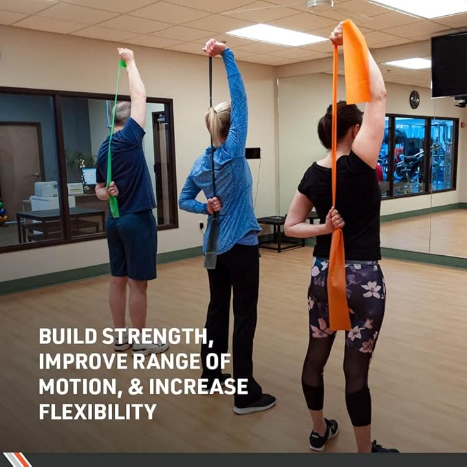 Body Sport Exercise Band, 25 yd. x 4 in. Roll, Low Resistance - Home & Gym Fitness Equipment for Stretching, Strength Training & Physical Therapy (Light Resistance Blue)