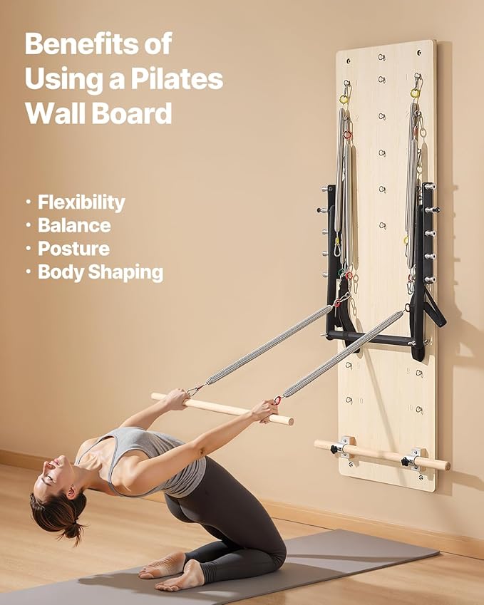 VEVOR Pilates Reformer Machine, Pilates Workout Equipment for Home Gym Studio Use, Pilates Bed with Dual Resistance- Spring & Cord, Reformer Set, Up to 400 LBS
