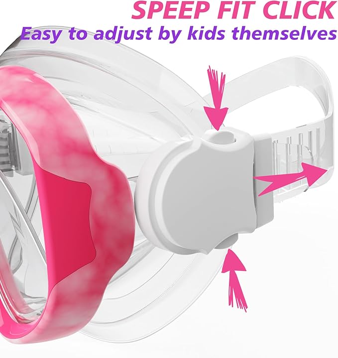 GoseWave Snorkeling Gear for Kids, Kids Snorkel Set for Ages 5-15, Anti-Fog Diving Mask and Dry Top Snorkel Set, Unisex Swimming Goggles with Nose Cover