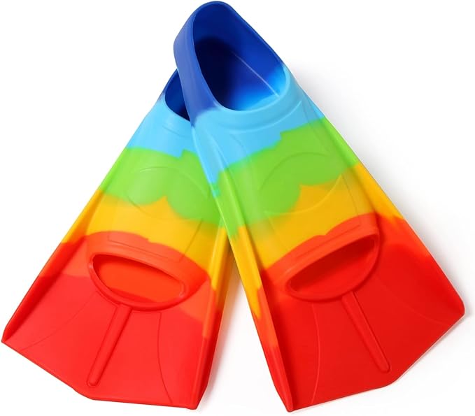 Kids Swim Fins,Short Kids Fins Youth Swimming Flippers for Lap Swimming Training for Children Girls Boys Beginners