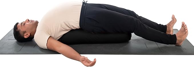 Yogikuti Iyengar Yoga Bolster for Restorative Yoga and Meditation – Lightweight Cotton Support Pillow with Handle for Easy Carry, Versatile for Pose Modification, Balance, Back Relief, and Relaxation