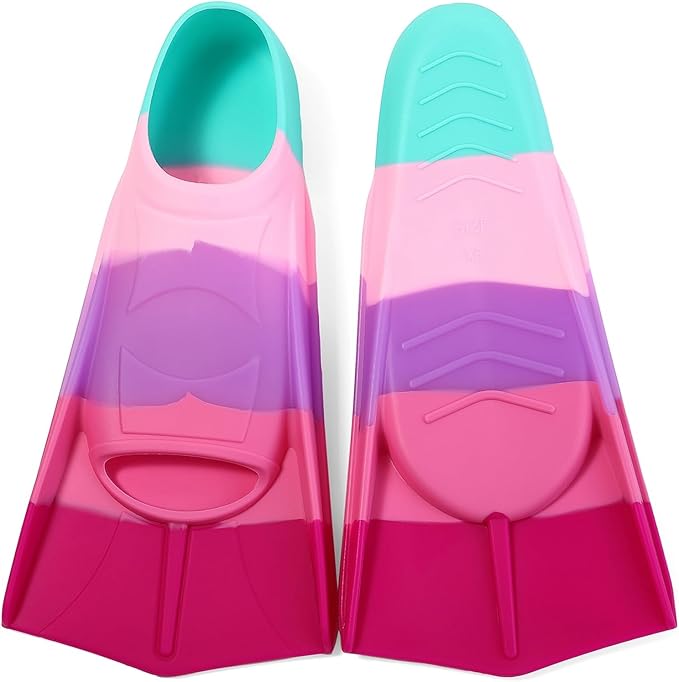 Kids Swim Fins,Short Kids Fins Youth Swimming Flippers for Lap Swimming Training for Children Girls Boys Beginners