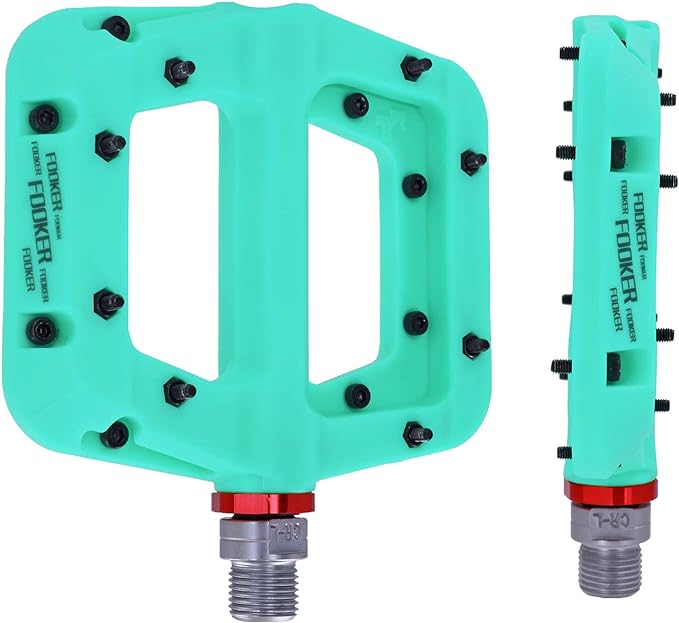 FOOKER MTB Pedals Mountain Bike Pedals 3 Bearing Non-Slip Lightweight Nylon Fiber Bicycle Platform Pedals for BMX MTB 9/16"
