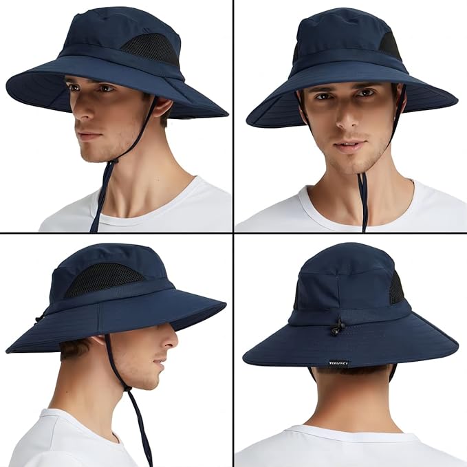 EINSKEY Wide Brim Sun Hat, UPF 50+ UV Protection Waterproof Packable Bucket Hat for Men & Women, Fishing Hiking Beach Garden