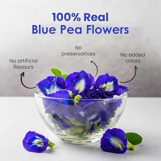 TGL Co. Blue Butterfly Pea Flower Tea (1.76 oz / 50g) Tall Tin Can | Natural Herbal Tea | Enjoy Hot or Iced | Blue Tea