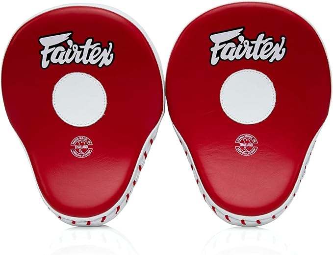 Fairtex FMV9 Contoured Focus Mitts |Striking Accuracy & Protection for Boxing, Muay Thai, Kickboxing |Ergonomic Design, Soft Padding, Secure Fit Leather