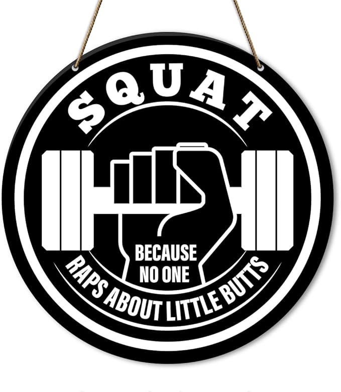 Gym Sign Decor, Home Gym Sign, Funny Gym Decorations, Workout Room Fitness Room Decor Gym Sign Decoration, Gym Bodybuilding Gift for Trainer Exercise Lover Men, Because No One