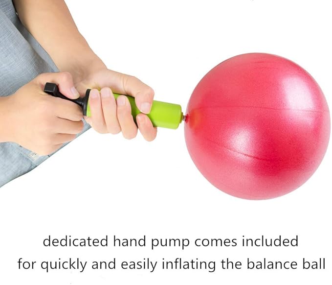 Mini Fitness Exercise Ball Kit with Hand Pump for Yoga, Pilates, Body Balance, Core Training and Stability, 8"