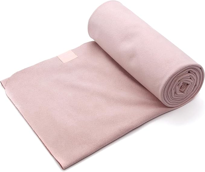 Eunzel Hot Yoga Towel, Super Absorbent Yoga Mat Towel Soft Suede Microfiber Non-Slip Towel for Bikram Pilates and Yoga Mats 72" x 26.5", Pink