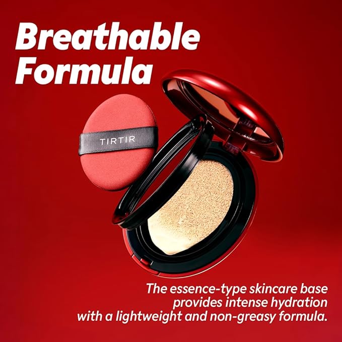 [*Mini Size*] TIRTIR Mask Fit Red Cushion Foundation | Full coverage, Weightless, Skin fit, Satin Glow Finish, Korean Makeup, beauty, Tattoo cover up, Buildable (#33N Macchiato, 0.15 Fl Oz)