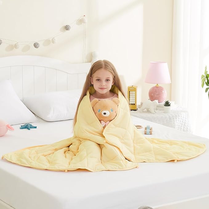 L'AGRATY Weighted Blanket - 40"x60" 10lbs Breathable Weighted Blanket Microfiber Material with Glass Beads