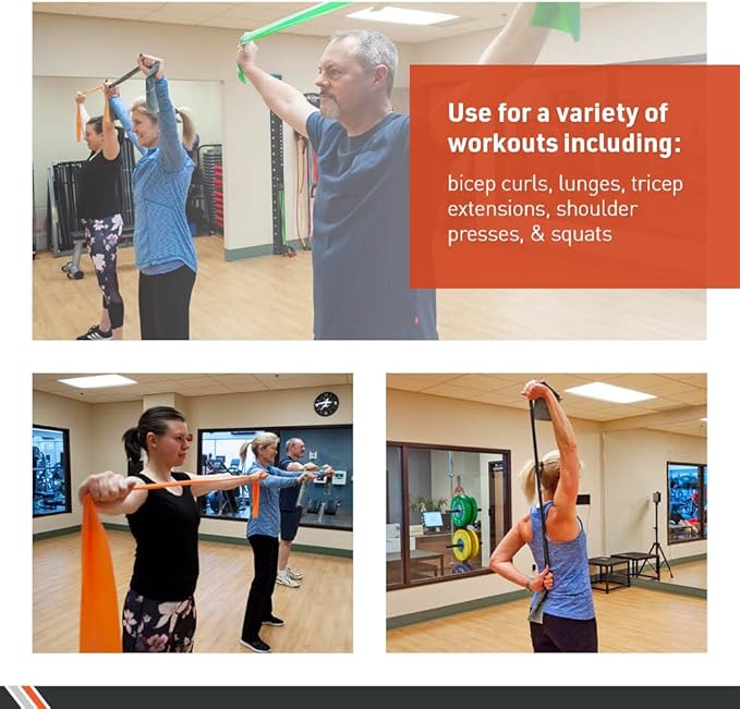 Body Sport Exercise Band, 50 yd. x 4 in. Roll, Light Resistance - Home & Gym Fitness Equipment for Stretching, Strength Training & Physical Therapy (Light Resistance Blue)