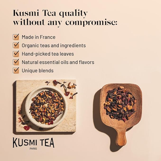 Kusmi Tea - BB Detox + Detox - Iconic Detox Tea - Organic Tea - Blend of Green Tea, Mate & Fruits - Organic Flavored Yerba Mate Tea - Pack of 2 Boxes of Tea Bags - 2x20 Tea Bags