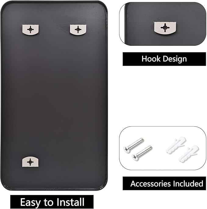 FORBATH Bathroom Mirror 30" X 60"，Large Rectangular Wall Mirror, Black Metal Framed Rounded Corner Wall Mounted Mirror for Bathroom Bedroom Entryway Decor(Horizontal/Vertical)