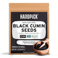 HANDPICK Black Cumin Seed (14oz) Pure Nigella Seeds - No Salt or Preservatives, Non GMO | Indian Black Whole Cumin | Gluten Free, Aromatic & Farm Fresh Kalonji | Resealable Zip Lock Pouch