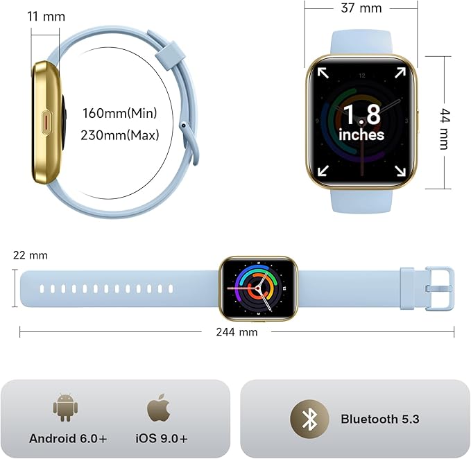 Smart Watches for Women Men Android & iPhone, Alexa Built-in 1.8" Smart Watch(Answer/Make Calls ) 24/7 SpO2 Sleep Heart Rate Stress Monitor,Smartwatch 3ATM Waterproof,Fitness Tracker with 120+ Sport