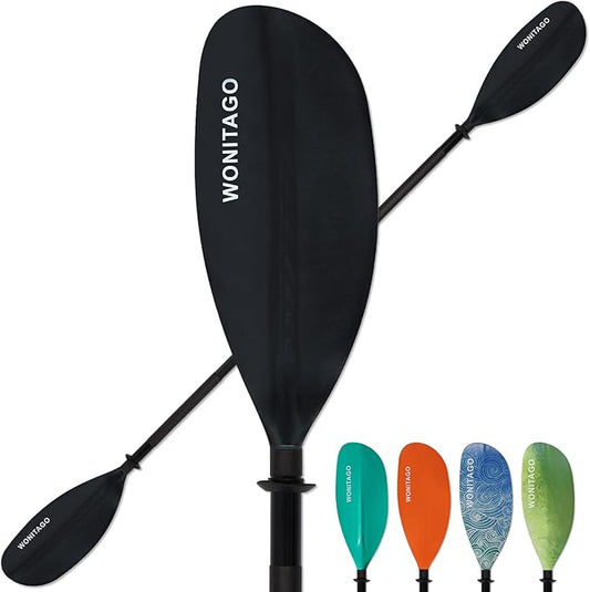 Kayak Paddles with Alloy Shaft and PP Blade, Floating Kayaking Oars, Adjustable 230-250 cm/90-98 Inches, 210-230 cm/82-90 Inches