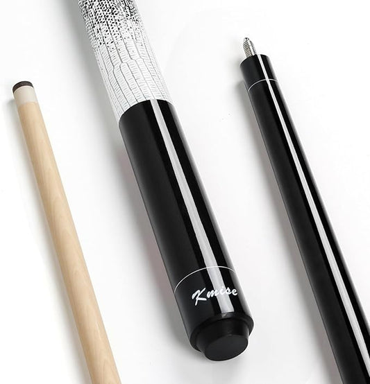 Kmise Professional Low-Deflection Pool Cue Stick, 58'' Canadian Hard Maple Wood Billiard Cue, 13mm Leather Tip, 3D Anti-Slip Grip, Precision Control for Adults/Beginners/Pros