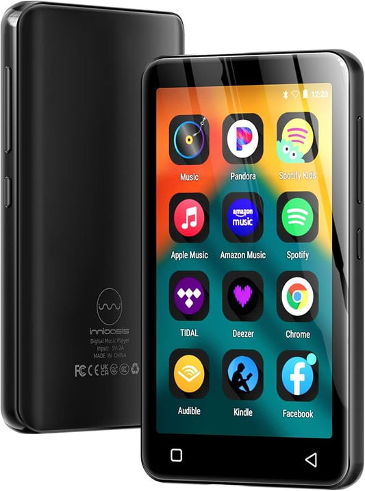 innioasis 80GB MP3 Player with Bluetooth and WiFi, MP3 Player for Kids with Spotify, Spotify Kids, Pandora, Audible, 4.0" Touch Screen Music Player with Parental Controls, Up to 1TB (Gray)