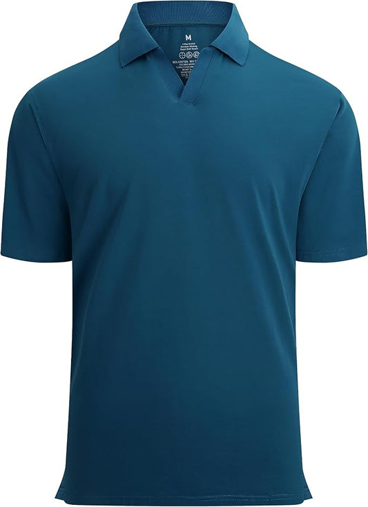 Esabel.C Jacquard Golf Shirts for Men Moisture Wicking Short Sleeve Performance Dry Fit Active Mens Polo Shirts