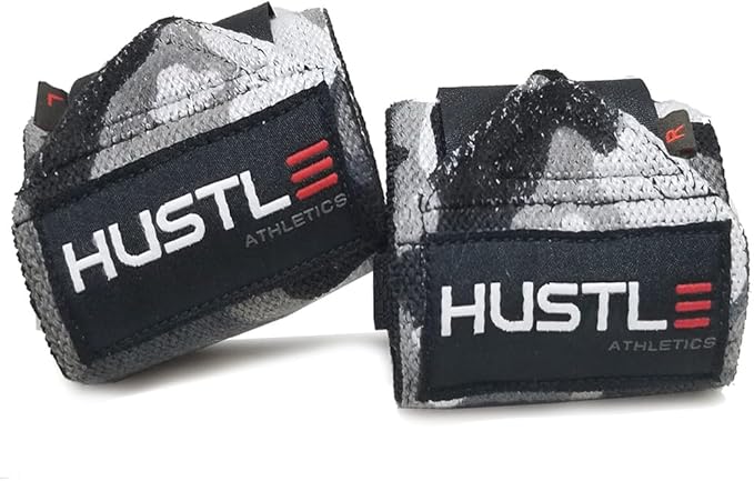 Hustle Athletics Wrist Wraps for Weightlifting – Max Wrist Support for Safe & Heavy Lifts, USPA Approved 18" & 12" Lengths, Thumb Loop Gym Straps for Powerlifting & Weight Lifting for Men and Women