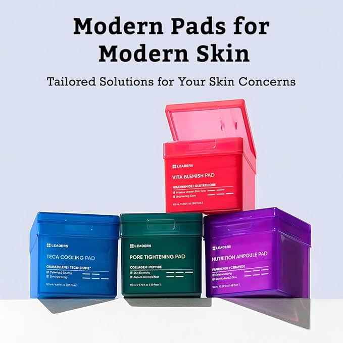LEADERS Pore Tightening Toner Pad - Triple-Action Pore Improvement Skin Elasticity| Vegan-Certified | Clinically Proven Efficacy | Korean Skincare 50 Pads x 170ml