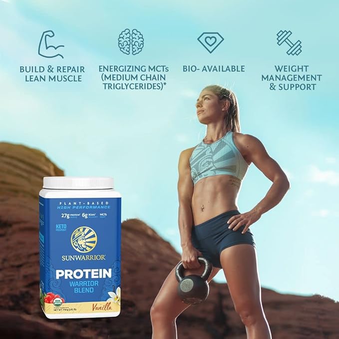 Organic Plant Based Protein Powder | Vegan Organic Protein Powder Vanilla Flavored with BCAA Amino Acids & Hemp Seed Pea Blend | Non-GMO Soy Dairy Filler & Gluten Free (Vanilla, 17 Servings)
