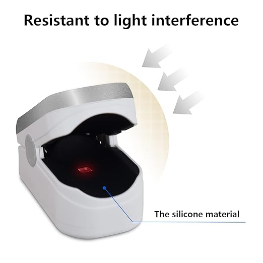 Fingertip pulse oximeter, large LED screen heart rate monitor, oxygen monitor fingertip, accurate and rapid reading, pulse oximeter with lanyard [silver white]