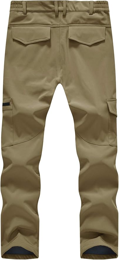 TBMPOY Men's Snow Ski Fleece Lined Hiking Pants Waterproof Winter Snowboard Warm Outdoor Insulated Pants Windproof