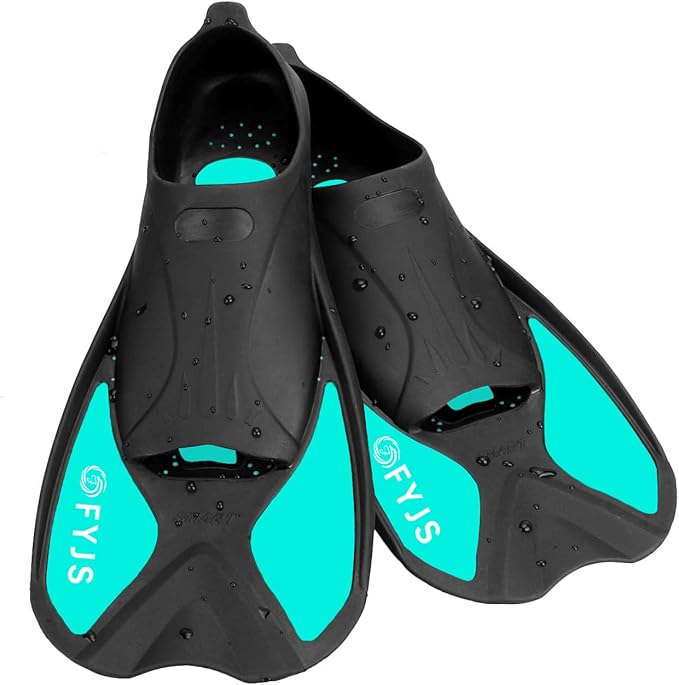 FYJS Short Swim Fins with Comfortable Full Foot Pocket Travel-Size for Snorkeling and Scuba Diving