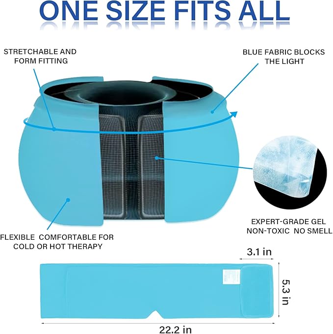 iTHERAU Migraine Relief Cap, Soothing Headache Hat, Gel Ice Pack Head Wrap with Hot and Cold Therapy, Headache Relief Cap for Sinus, Puffy Eyes, Tension and Stress Relief Blue