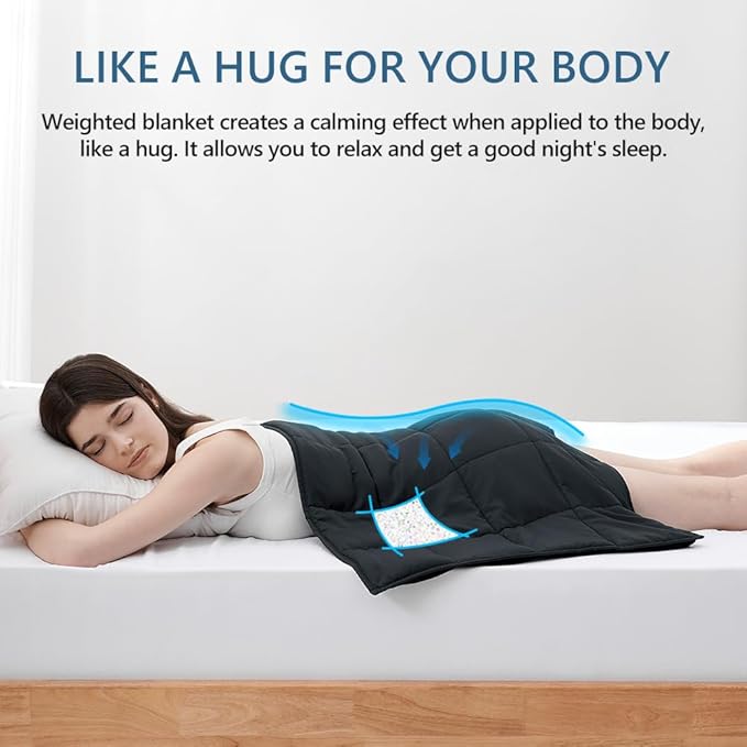 L'AGRATY Weighted Lap Pad Blanket 5lb: Small Weighted Blanket for Adults - Portable Travel & Relaxation - Cozy & Cooling - Washable All-Season (29" x 24")